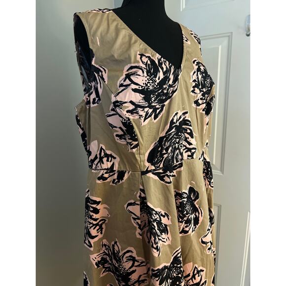 Lane Bryant Plus Size Sleeveless Tan pink black dress 20 - Picture 2 of 9